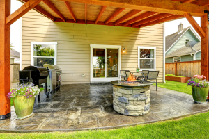 patio with fire pit